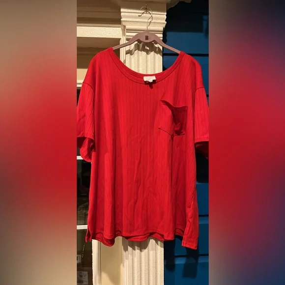 NWOT Andree by Unit ‘Take it Easy’ Red T Shirt in a size 1X - Picture 4 of 8